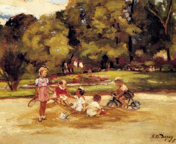 保羅 米歇爾 杜珮 Children Playing In A Park 保羅 米歇爾 杜珮 Children Playing In A Park